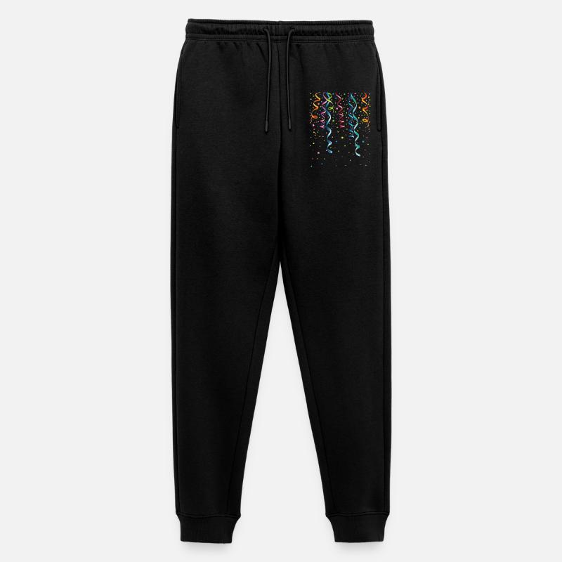Silvester. Bunte Luftschlangen mit Konfetti. - Männer Premium Bio Jogginghose - Schwarz