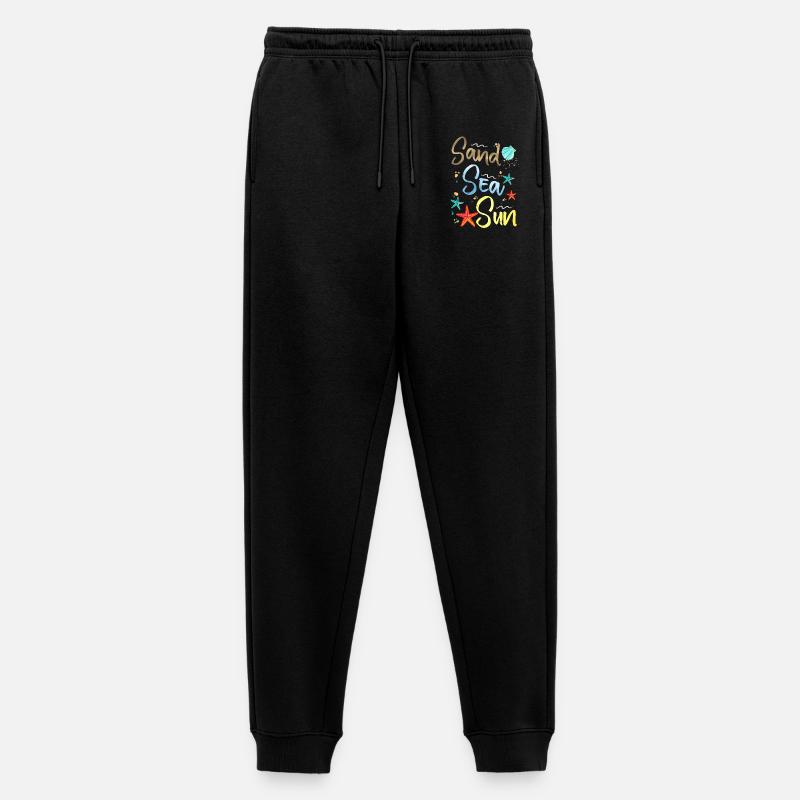Sand See Sonne Illustration - Männer Premium Bio Jogginghose - Schwarz