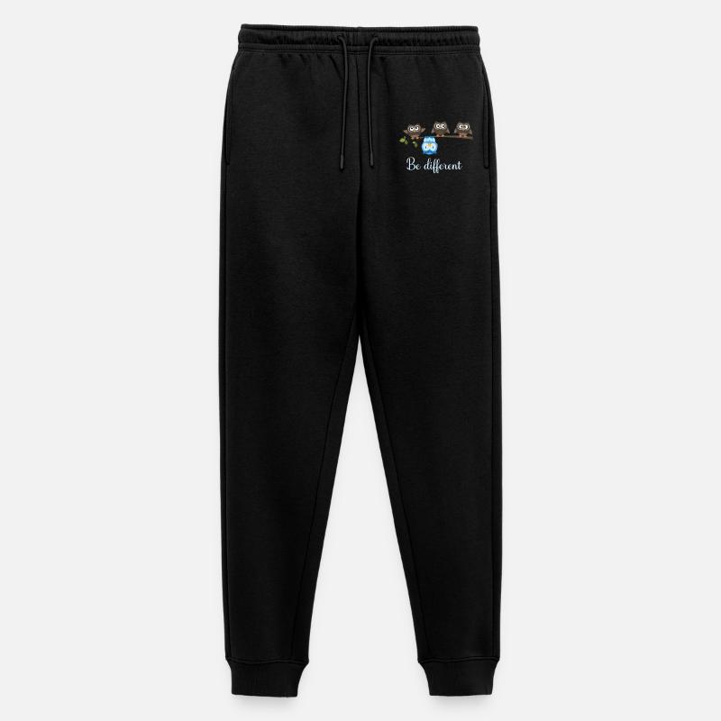 Be Different Eule - Männer Premium Bio Jogginghose - Schwarz
