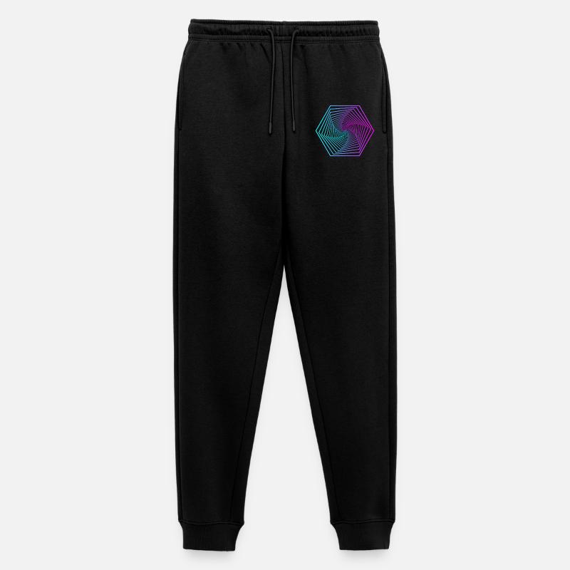 Neon-Polygonspirale Gradient - Männer Premium Bio Jogginghose - Schwarz