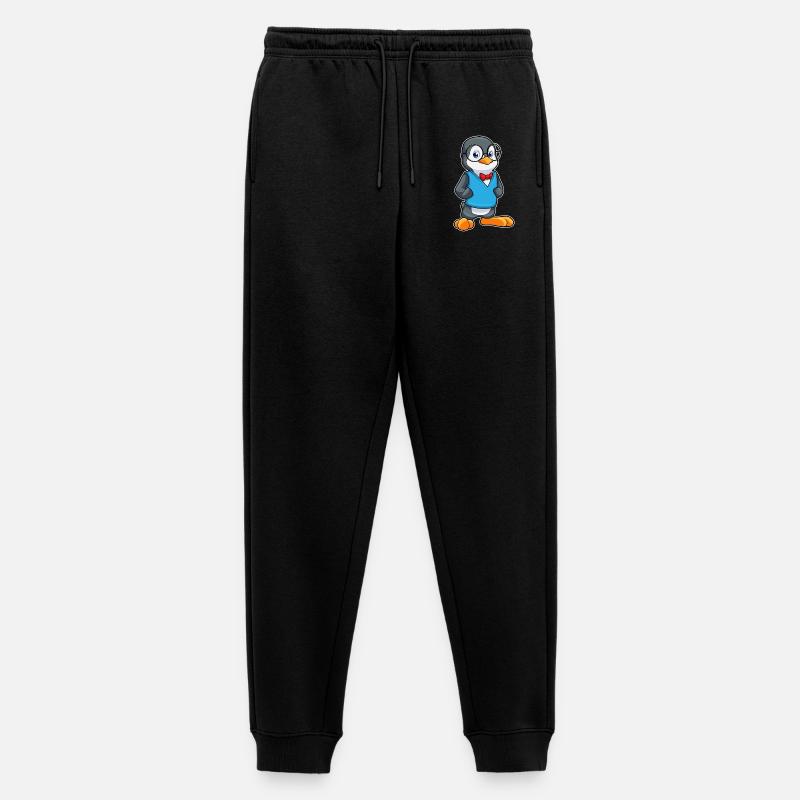 Pinguin als Nerd mit Brille - Männer Premium Bio Jogginghose - Schwarz