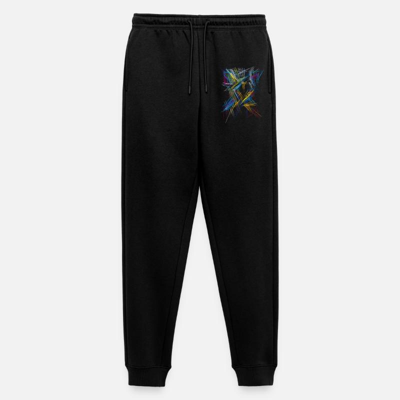 Futurismus Abstrakt - 3D Muster - Männer Premium Bio Jogginghose - Schwarz