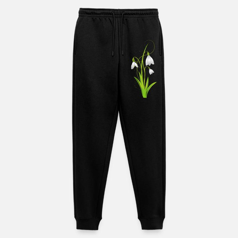 Schneeglöckchen als wunderschöne Frühlingsblumen - Männer Premium Bio Jogginghose - Schwarz