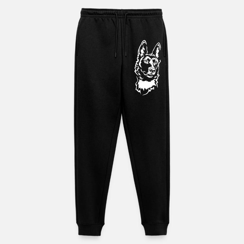 Malinois Kopf "Black Edition" - Männer Premium Bio Jogginghose - Schwarz