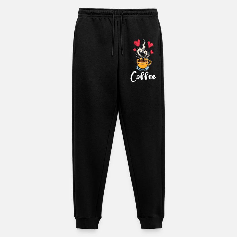 Koffein Kaffee Trinken Kaffeetrinker Spruch - Männer Premium Bio Jogginghose - Schwarz