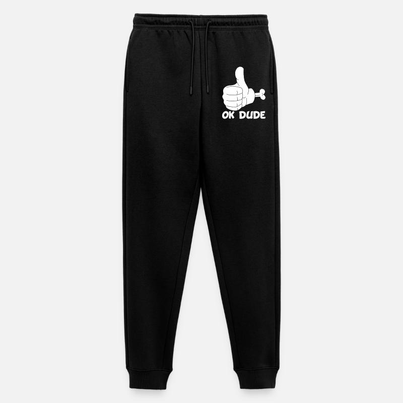 Ok Mann! (weiß) - Männer Premium Bio Jogginghose - Schwarz