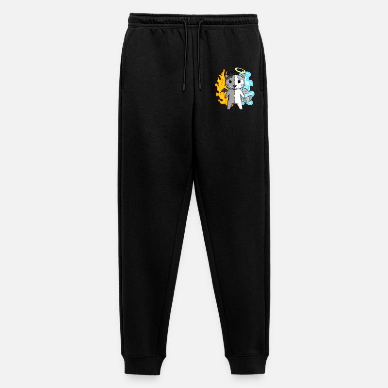 Katze Engel und Teufel - Männer Premium Bio Jogginghose - Schwarz