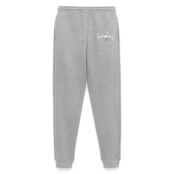Hamburg Skyline Herzschlag Hamburger Liebe Fan - Männer Premium Bio Jogginghose - Grau meliert - Vorne - Thijin (182cm)