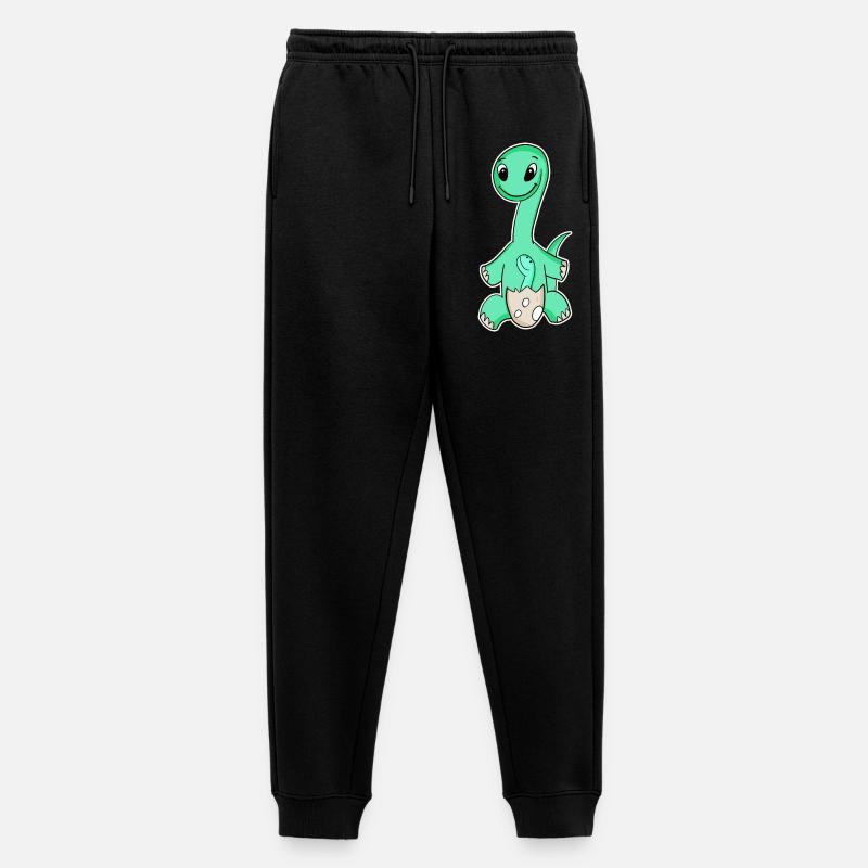 Dinosaurier mit Baby Dinosaurier - Männer Premium Bio Jogginghose - Schwarz