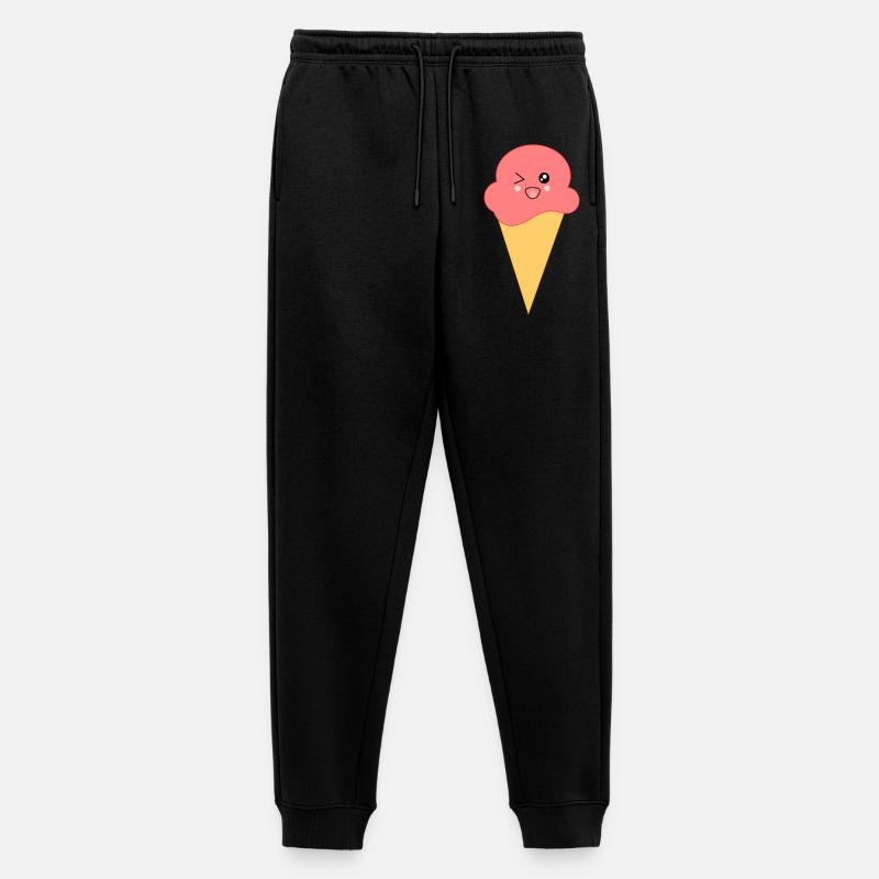 Eis Eiscreme Erdbeereis - Männer Premium Bio Jogginghose - Schwarz