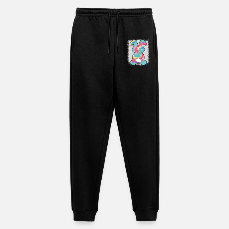 Tie Dye Rabbit Bleached Easter - Men's Premium Organic Joggers - black
