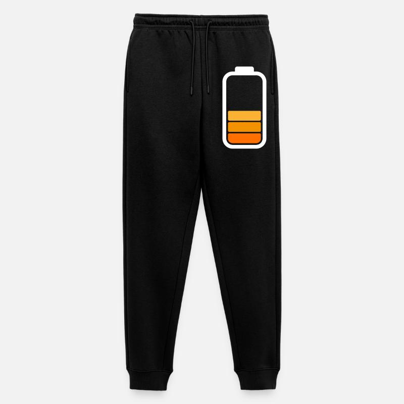 HALF BATTERY - White - Männer Premium Bio Jogginghose - Schwarz