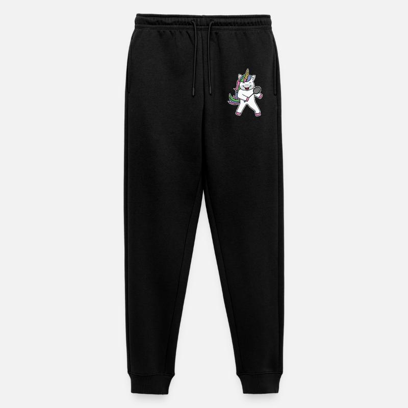 Badminton Einhorn - Männer Premium Bio Jogginghose - Schwarz