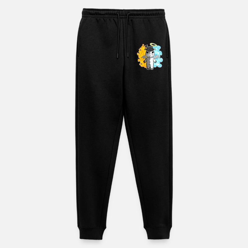Kuh - Engel und Teufel - Männer Premium Bio Jogginghose - Schwarz