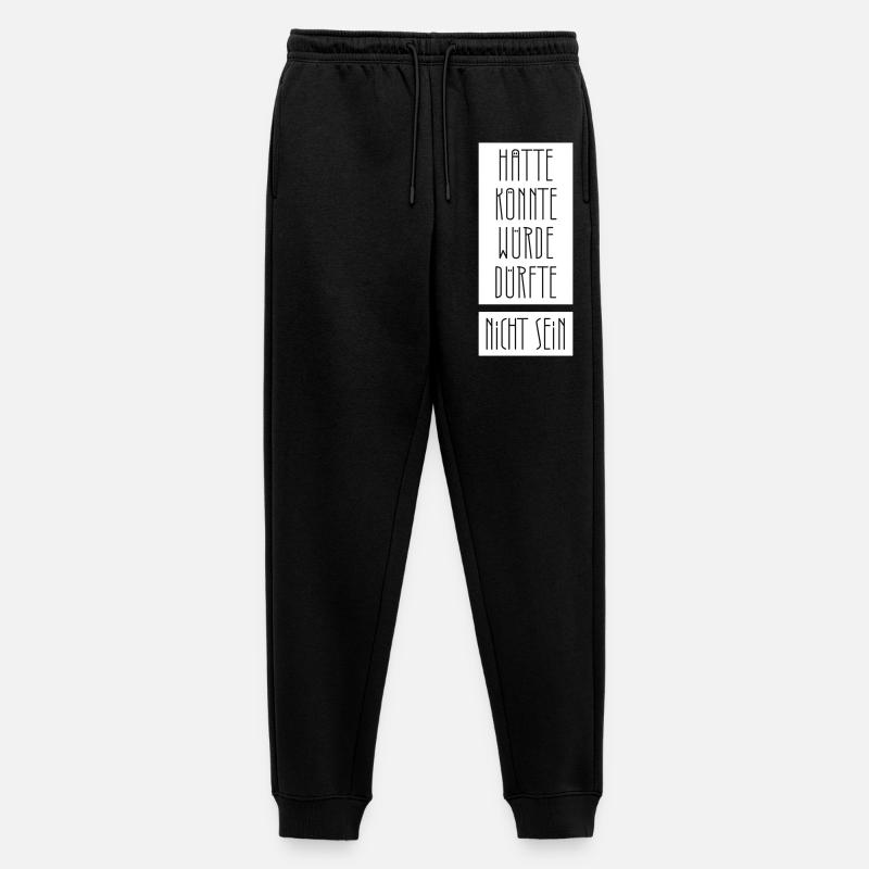 hätte könnte würde dürfte nicht sein - Männer Premium Bio Jogginghose - Schwarz