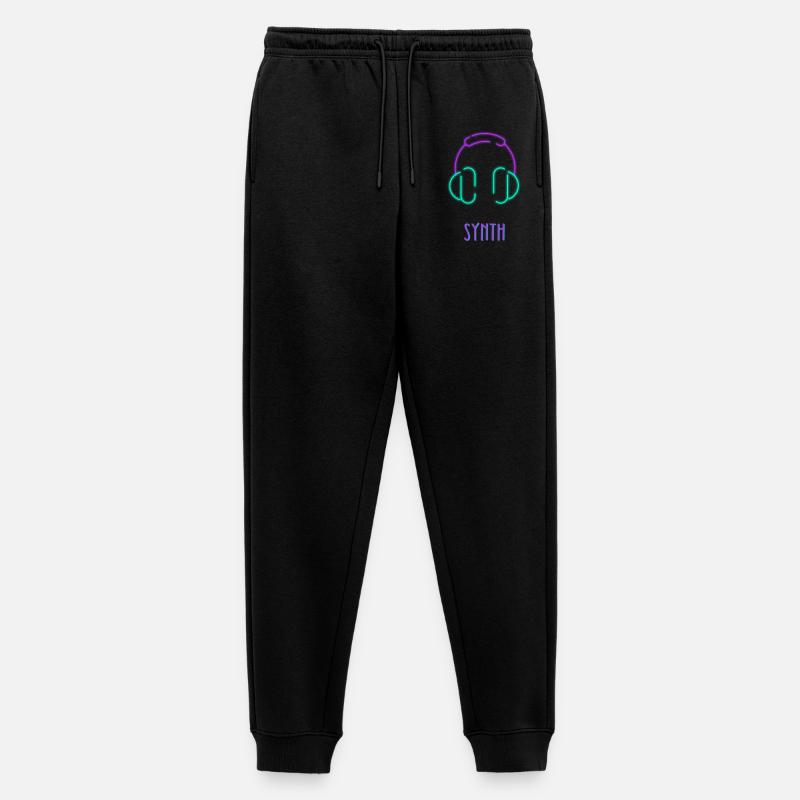 Synth-Kopfhörer Elektronische Musikästhetik - Männer Premium Bio Jogginghose - Schwarz