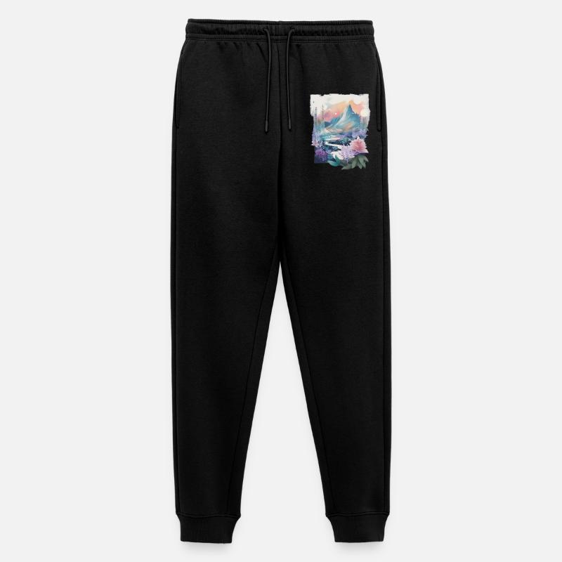 Blumenlandschaft - Männer Premium Bio Jogginghose - Schwarz