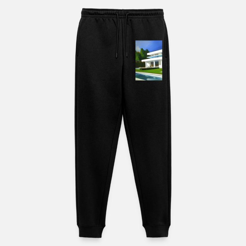 Weiße Villa mit Pool - Männer Premium Bio Jogginghose - Schwarz