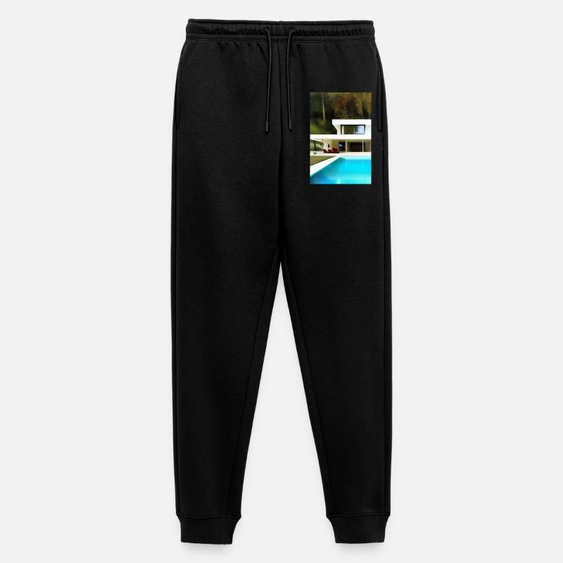 Weiße Villa mit Pool - Männer Premium Bio Jogginghose - Schwarz