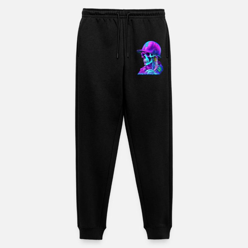 Skelett mit Kappe - Männer Premium Bio Jogginghose - Schwarz