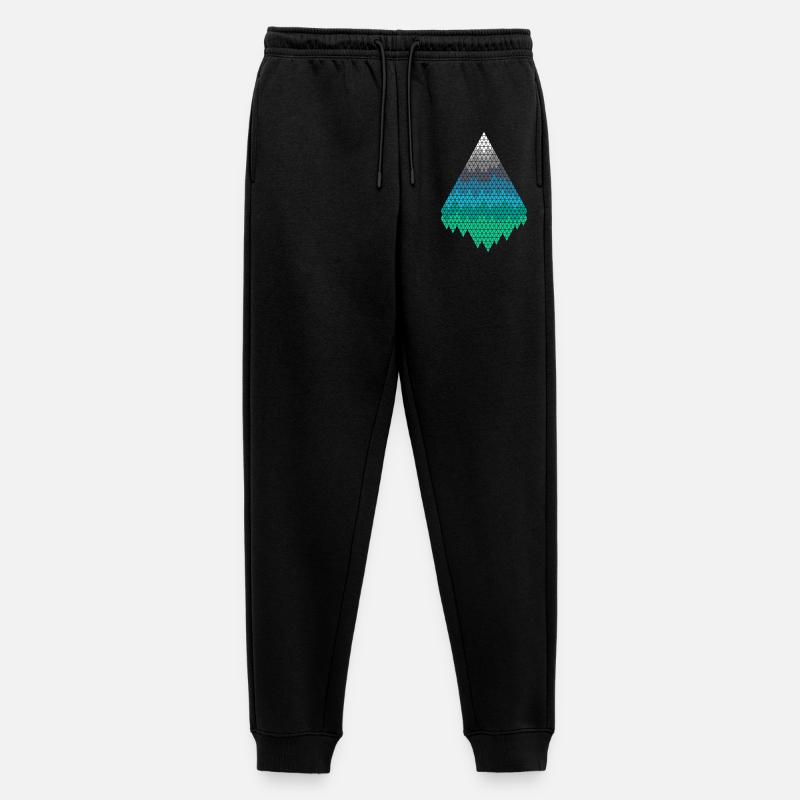 Pixel Berge - Männer Premium Bio Jogginghose - Schwarz