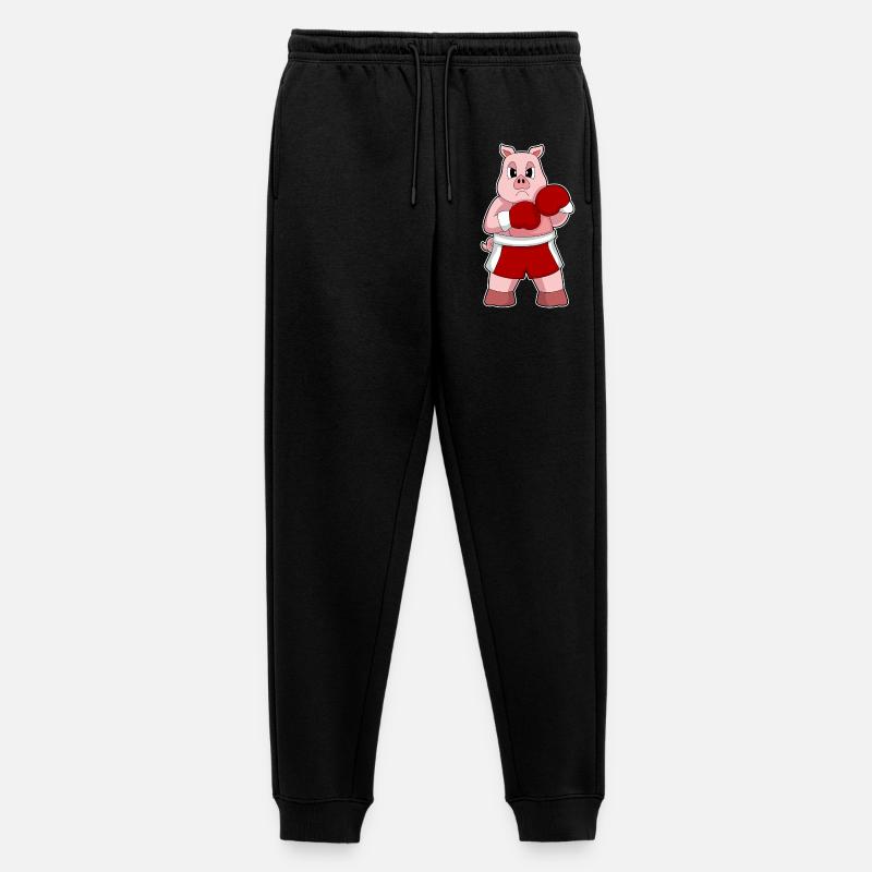 Schwein Boxer Boxhandschuhe Boxen - Männer Premium Bio Jogginghose - Schwarz