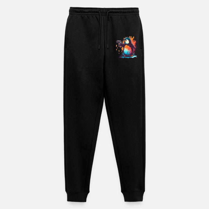 Pinguin mit gezogenem Kolt - Männer Premium Bio Jogginghose - Schwarz