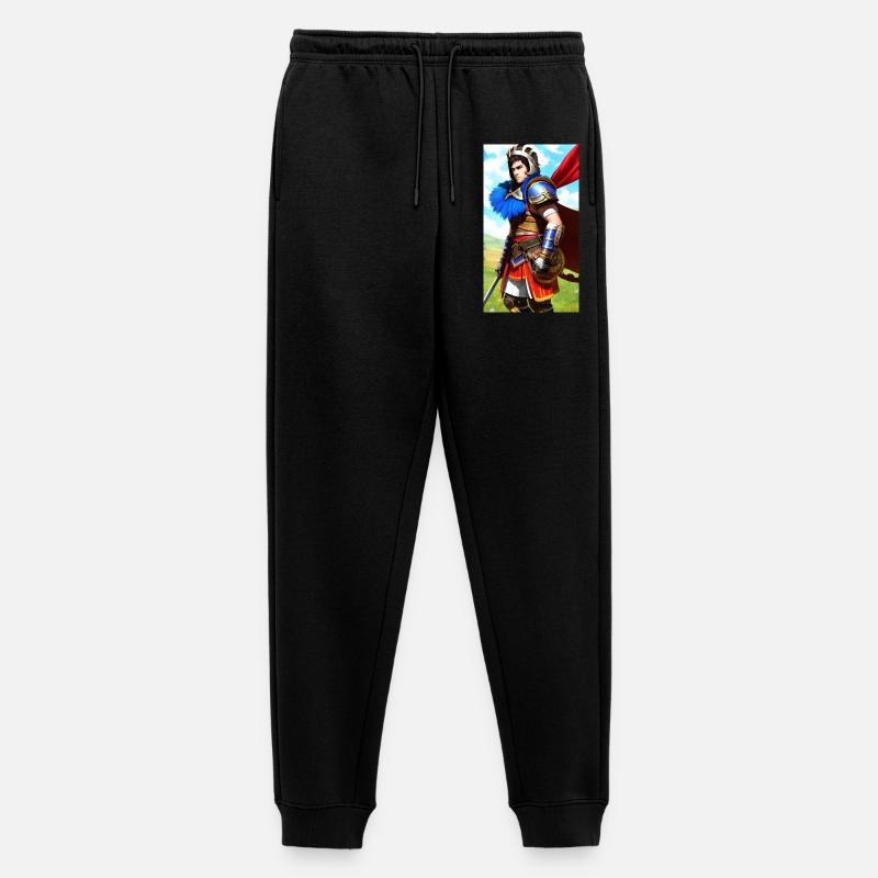 Mehrfarbiger Ritter Gladiator - Männer Premium Bio Jogginghose - Schwarz