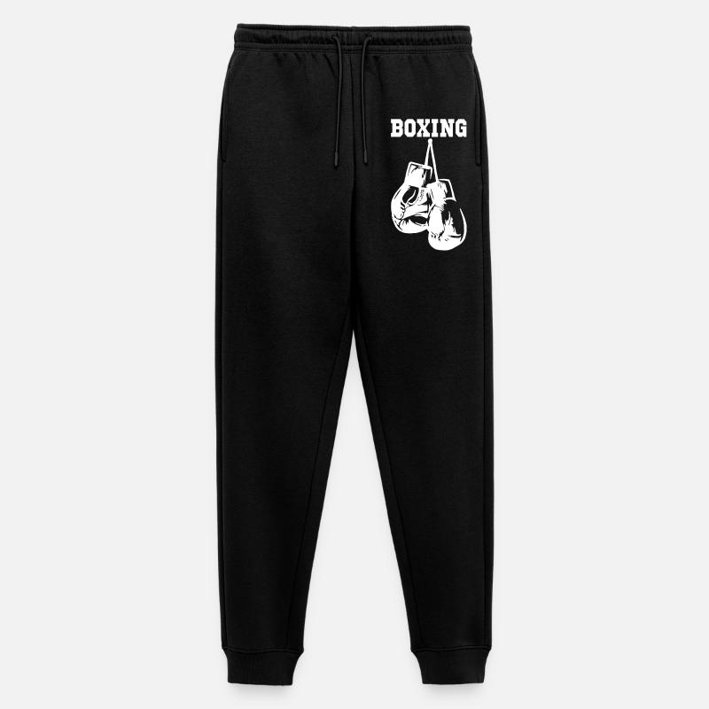 Weiße Boxhandschuhe - Männer Premium Bio Jogginghose - Schwarz