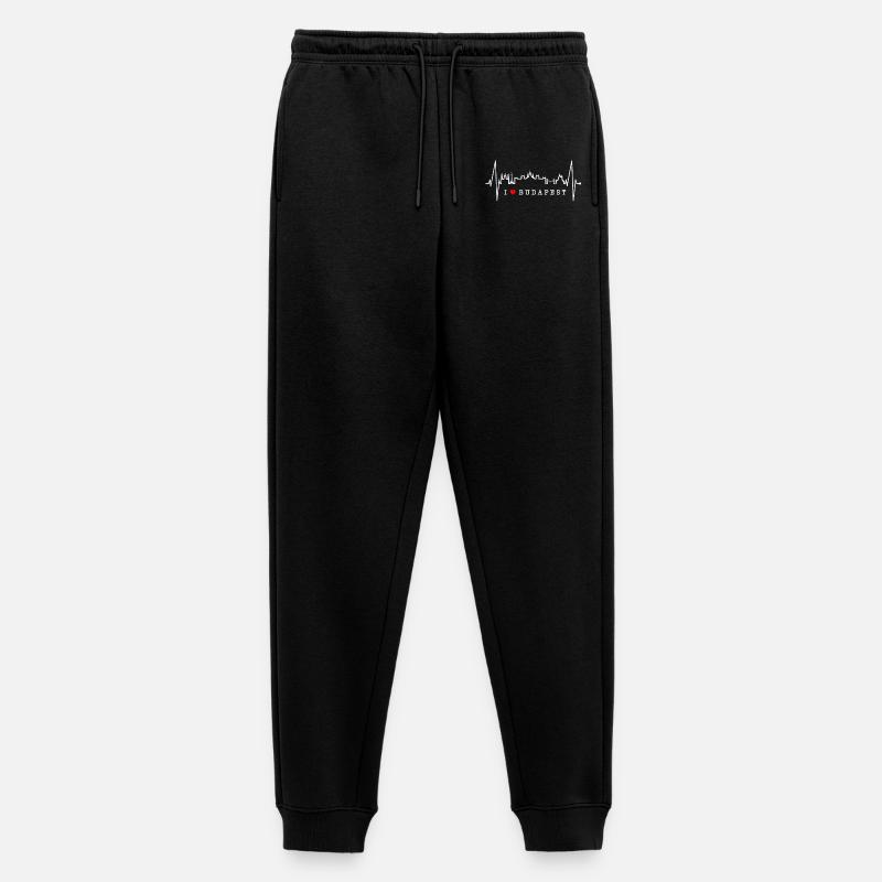Skyline di Budapest Battito cardiaco Ungheria Cuore Budapester - Pantaloni da jogging ecologici premium da uomo - nero