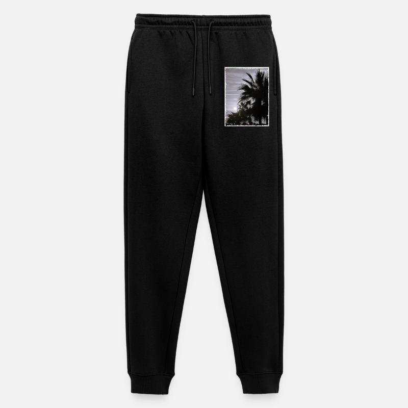 Palme mit Rand SW - Männer Premium Bio Jogginghose - Schwarz