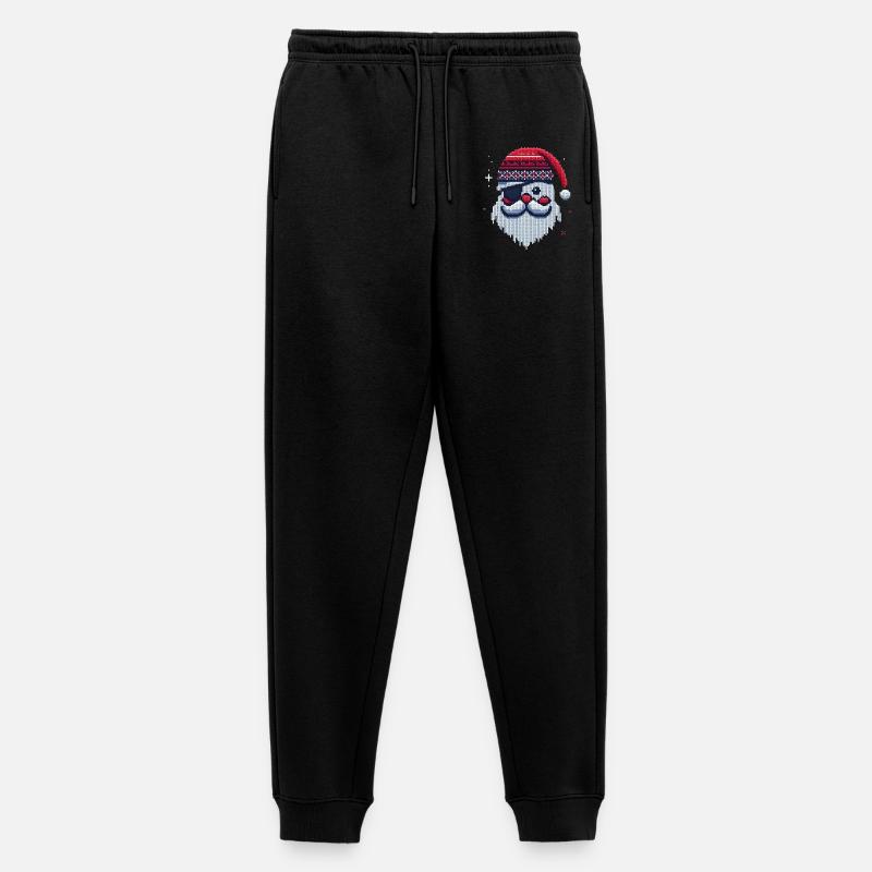 Weihnachtsmann Kawaii Strickmuster - Männer Premium Bio Jogginghose - Schwarz