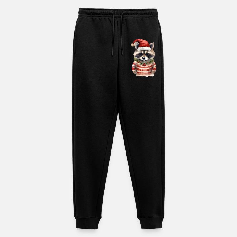 Waschbär Weihnachtspullover - Männer Premium Bio Jogginghose - Schwarz