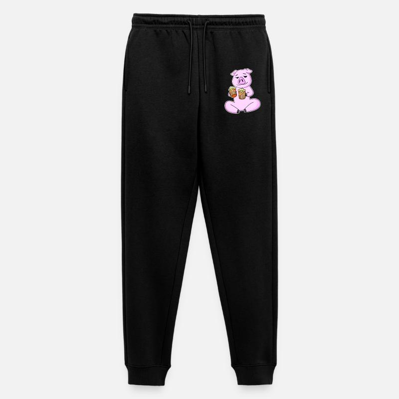 Schwein mit Bier - Männer Premium Bio Jogginghose - Schwarz