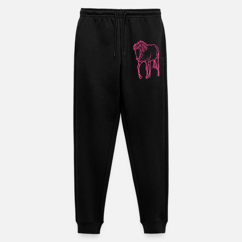 Pferd rosa pink - Männer Premium Bio Jogginghose - Schwarz
