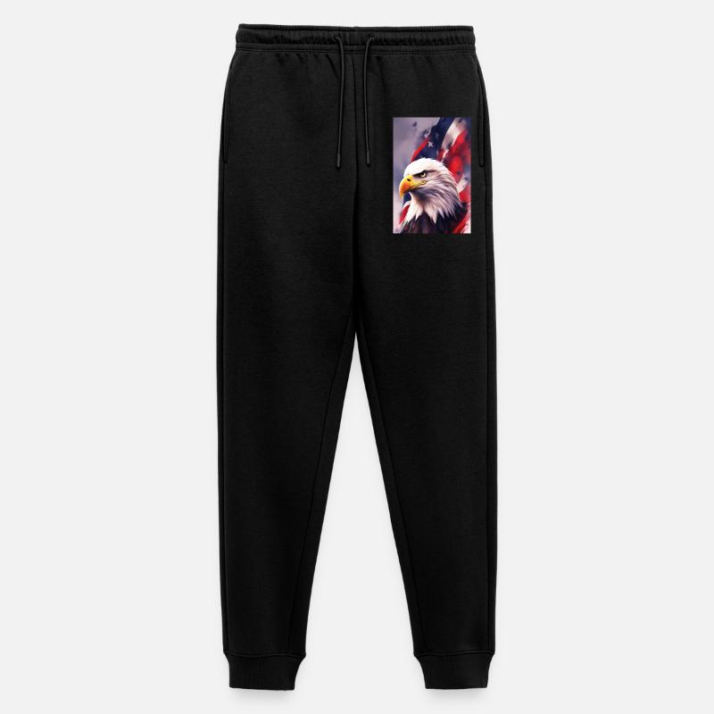 Glatze Eagel - Patriotisch - Männer Premium Bio Jogginghose - Schwarz