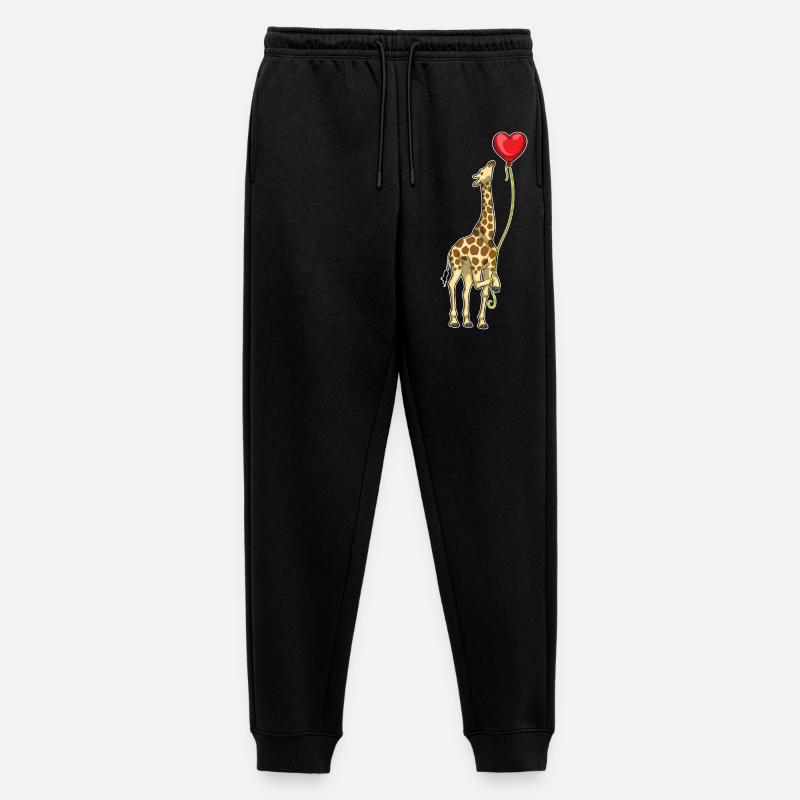 Giraffe Herz Luftballon - Männer Premium Bio Jogginghose - Schwarz
