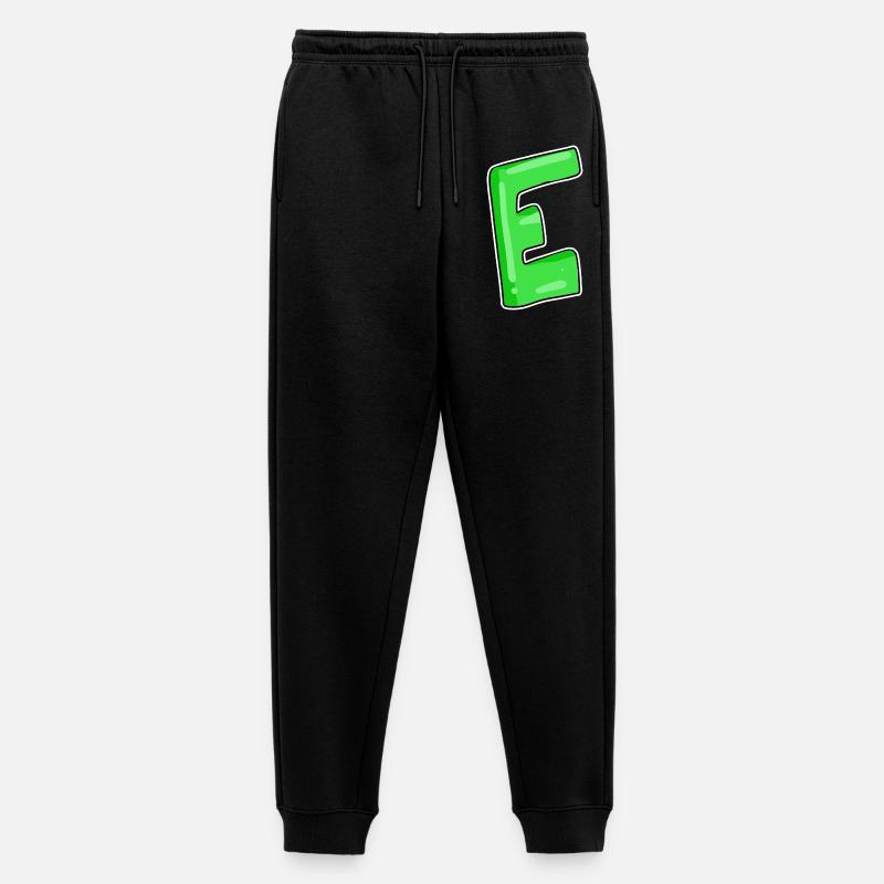 Letter E Initial point - Men's Premium Organic Joggers - black