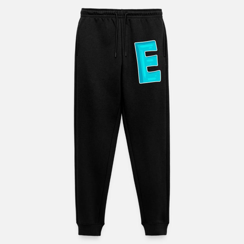 Letter E Initial Letter Characters - Men's Premium Organic Joggers - black