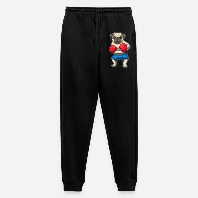Mops Boxer Boxhandschuhe Boxen - Männer Premium Bio Jogginghose - Schwarz
