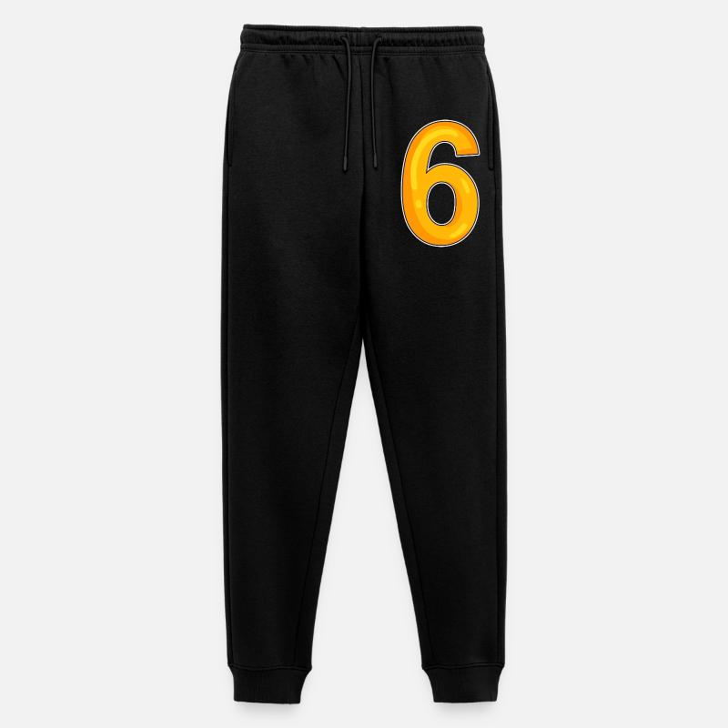 Zahl 6 Nummer - Männer Premium Bio Jogginghose - Schwarz