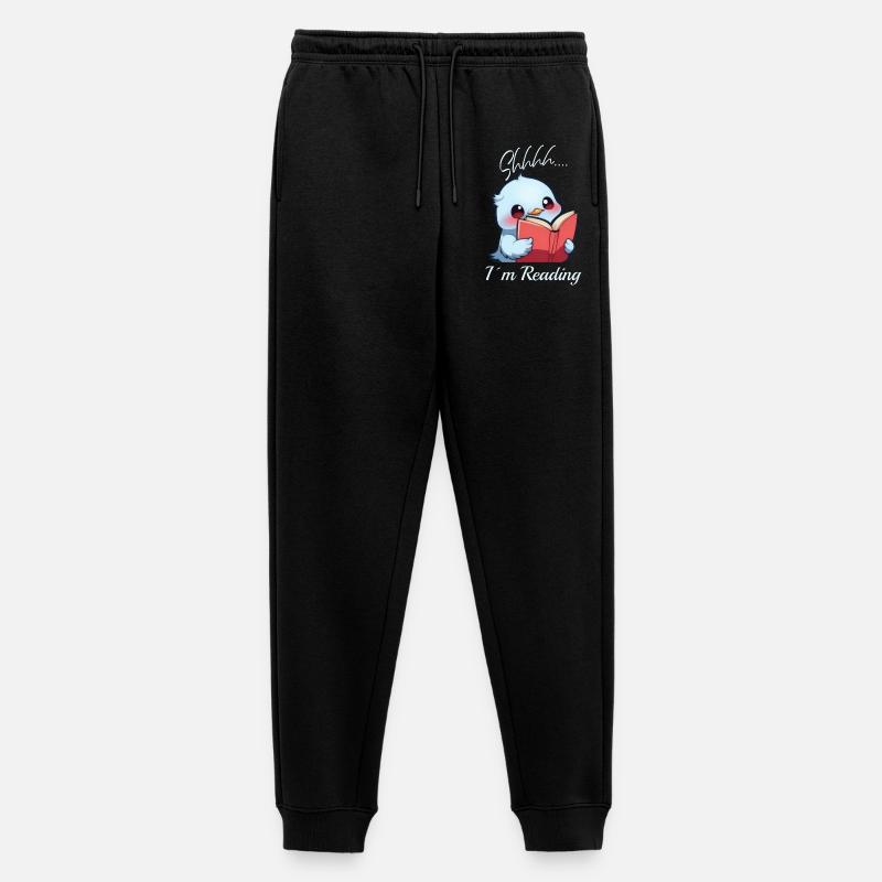 Vogel mit Buch - Männer Premium Bio Jogginghose - Schwarz