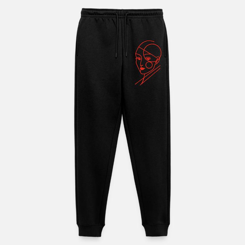 Roter geometrischer Mensch - Männer Premium Bio Jogginghose - Schwarz