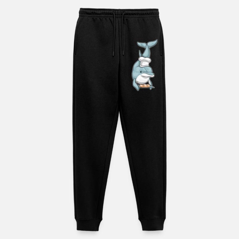 Delfin Bäcker Brot - Männer Premium Bio Jogginghose - Schwarz