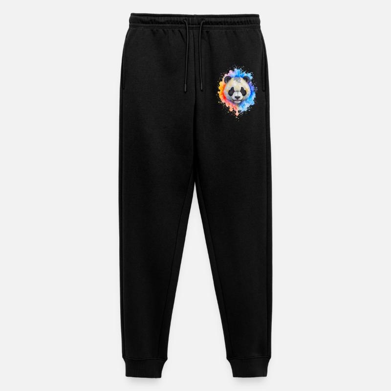 Wasserfarben Panda Splash - Männer Premium Bio Jogginghose - Schwarz