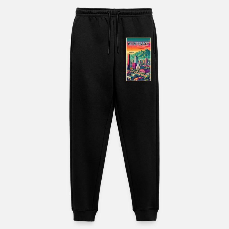 Monterrey Mexiko Retro Design - Männer Premium Bio Jogginghose - Schwarz