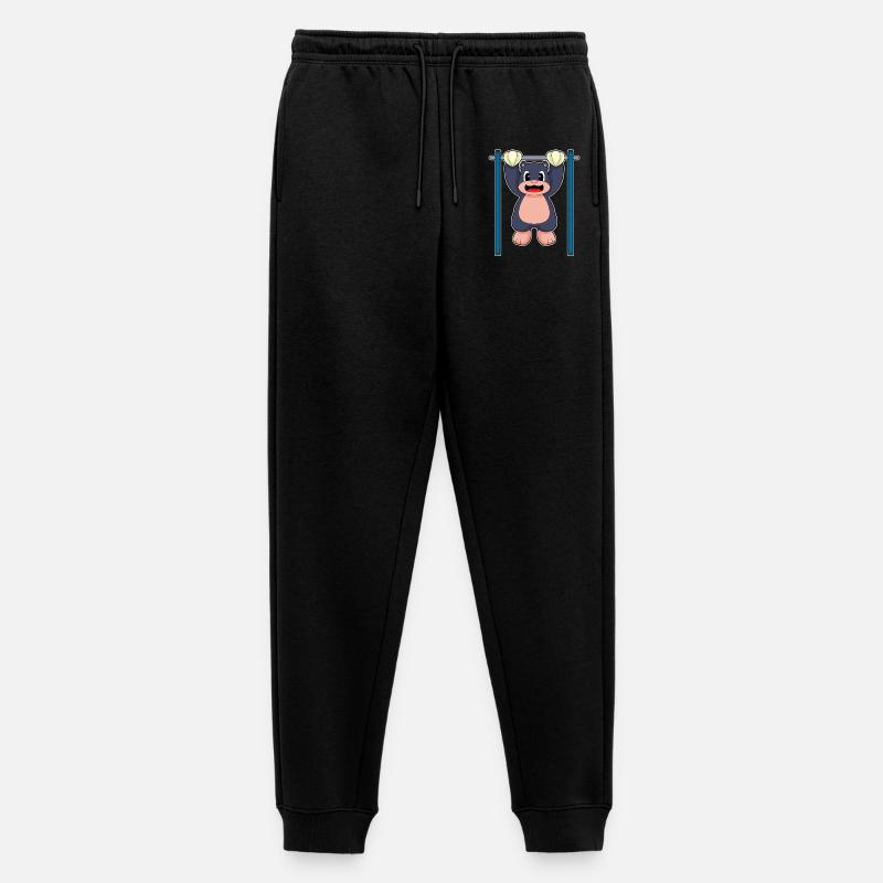 Mole Bodybuilder Pull-ups Bodybuilding - Men's Premium Organic Joggers - black