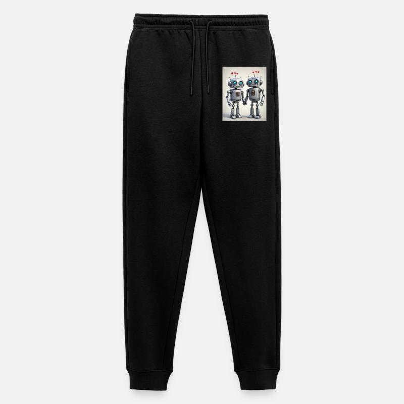Roboter Pärchen - Männer Premium Bio Jogginghose - Schwarz