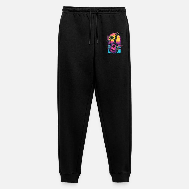 Ukulele 80er Jahre Look - Männer Premium Bio Jogginghose - Schwarz