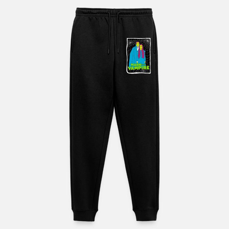 Vampir-Duo mit Spinnennetz-Hintergrund - Männer Premium Bio Jogginghose - Schwarz